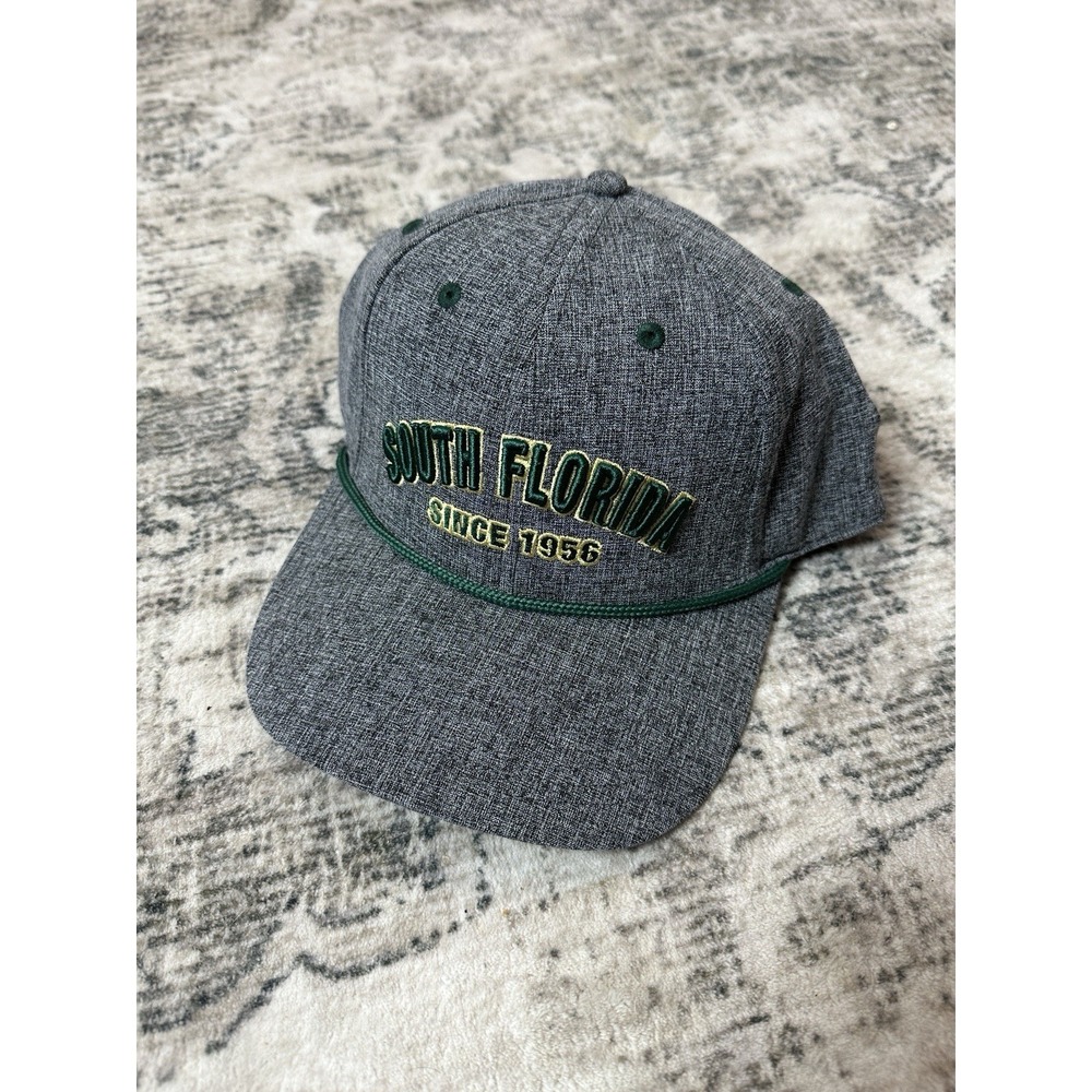 South Florida Bulls Hat Cap Snap Back Mens Gray Green Rope Golf Football USF